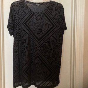 Beautiful crepe and textured short sleeve blouse